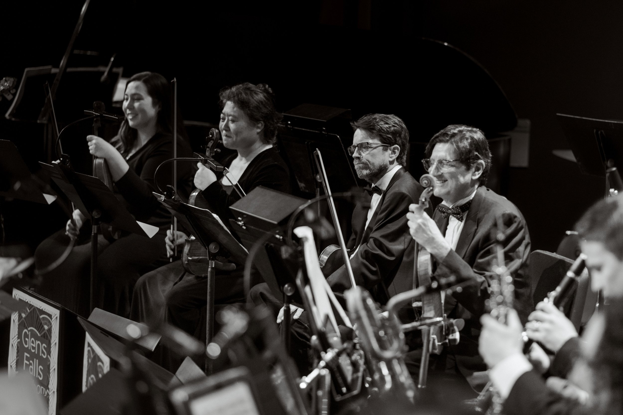 Glens Falls Symphony string section performing